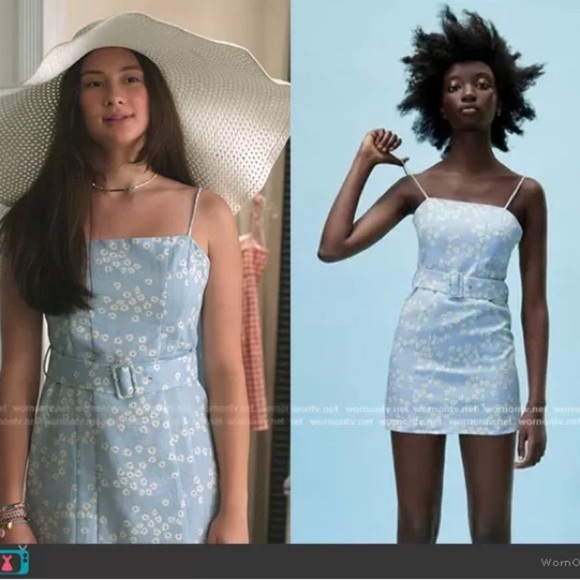 Zara Floral Printed Linen Blend Dress (23) - Picture 3 of 11